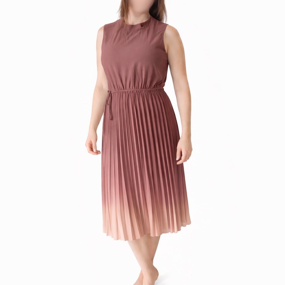 🔥2 For 39$🔥Suzy Shier Mauve and Cream Pleated Midi Dress